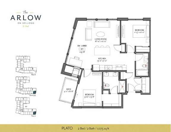 Plato Floor Plan at The Arlow on Kellog, St. Paul, MN, 55102