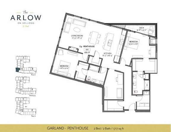 Garland Floor Plan at The Arlow on Kellog, St. Paul, MN, 55102