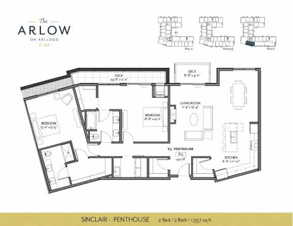 Sinclair Floor Plan at The Arlow on Kellog, St. Paul, MN, 55102