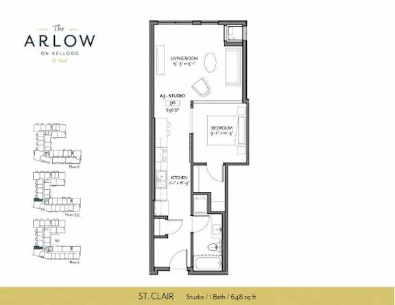 St Clair Floor Plan at The Arlow on Kellog, St. Paul, MN