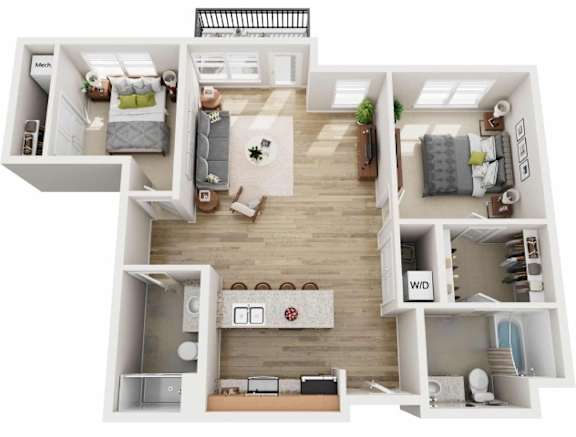 Floor Plan  B10 Floor Plan at Wheaton 121, Wheaton, IL, 60187