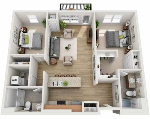 Floor Plan  B Floor Plan at Wheaton 121, Illinois, 60187