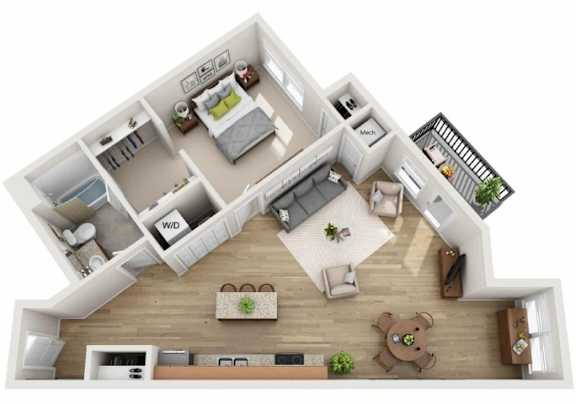 Floor Plan  D1 Floor Plan at Wheaton 121, Wheaton, 60187