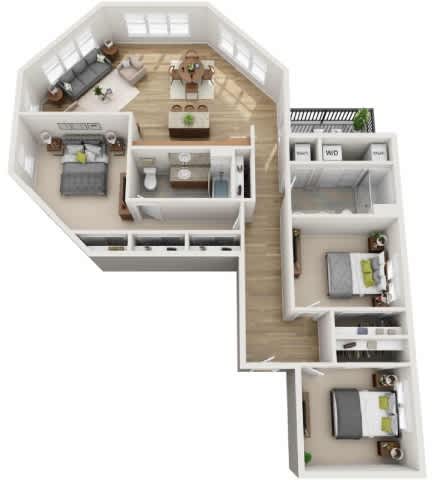 Floor Plan  K Floor Plan at Wheaton 121, Wheaton, Illinois