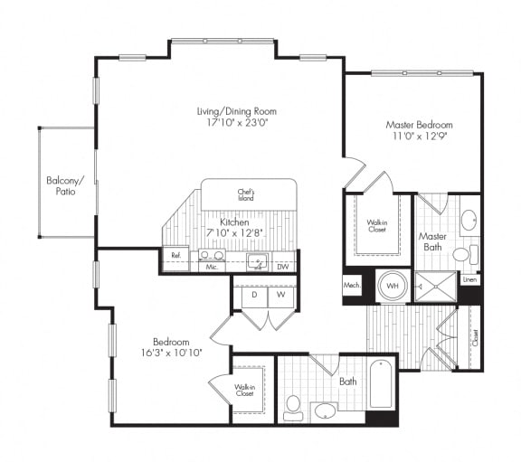 2H Floor Plan at The Reserve at Riverdale, New Jersey, 07457