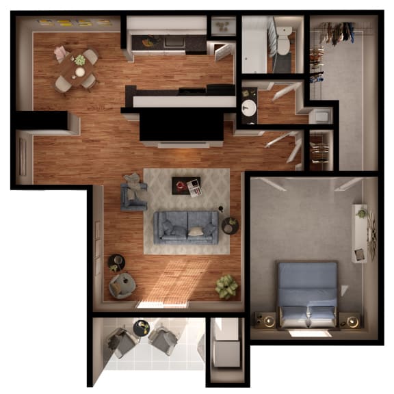 D3C Floor Plan at 2400 Briarwest Apartments, Houston