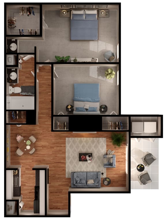 Floor Plan  D3E Floor Plan at 2400 Briarwest Apartments, Texas, 77077