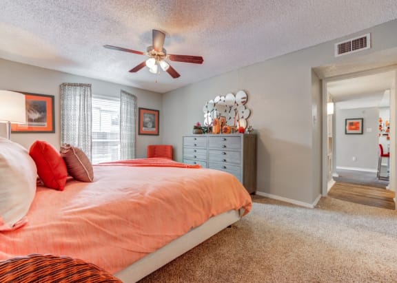 Master bedroom at Sundance and Sausalito Apartments, College Station, 77840