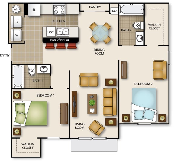 Floor Plan  a floor plan of a house with bedrooms and a living room