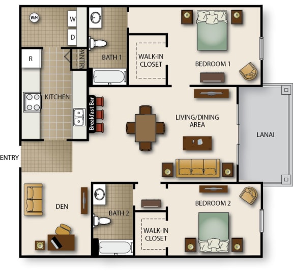 Floor Plan  a floor plan of a house with bedrooms and a living room