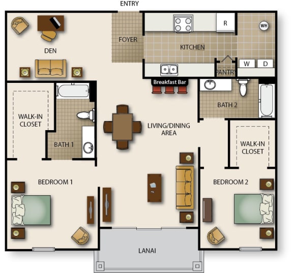 Floor Plan  a floor plan of a house with bedrooms and a living room