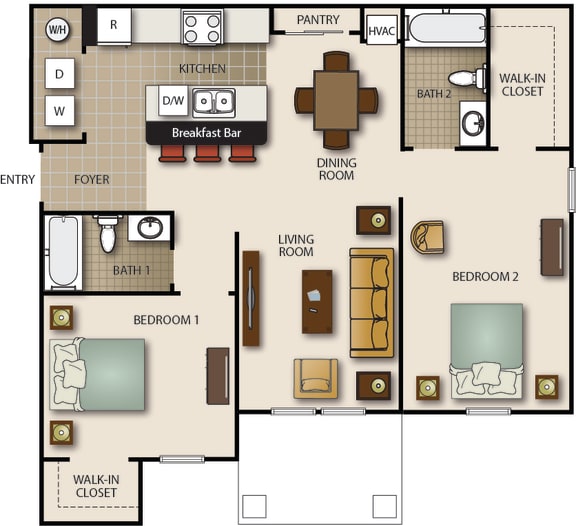 Floor Plan  a floor plan of a house with bedrooms and a living room