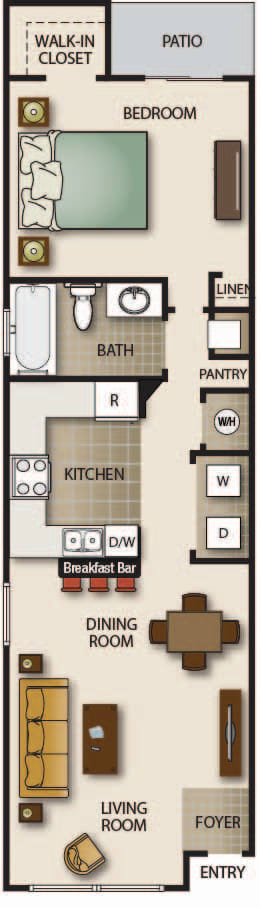 Floor Plan  a floor plan of a small apartment