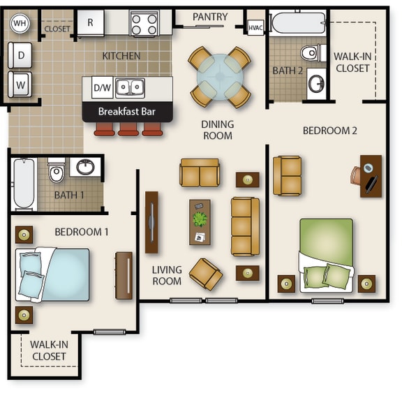Floor Plan  a floor plan of a house with bedrooms and a living room