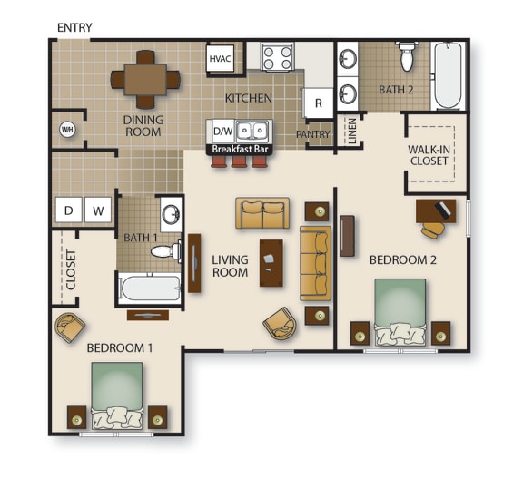 Floor Plan  a floor plan of a living room with a kitchen and a dining room