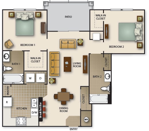 Floor Plan  a floor plan of a house with bedrooms and a living room