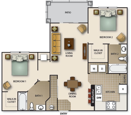 Floor Plan  a floor plan of a house with bedrooms and a living room