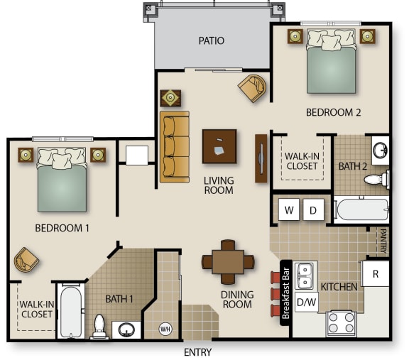 Floor Plan  a floor plan of a bedroom apartment