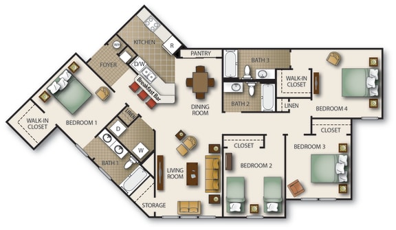 Floor Plan  a floor plan of a house