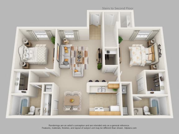 Floor Plan  Two Bedroom Two Bath Floor Plan
