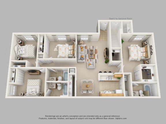 Floor Plan  Four Bedroom Three Bath Floor Plan