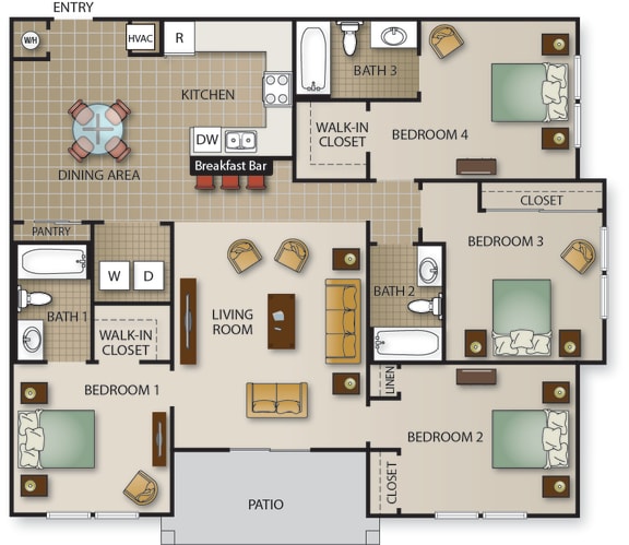Floor Plan  floor plan of the living room and bedroom area of a house