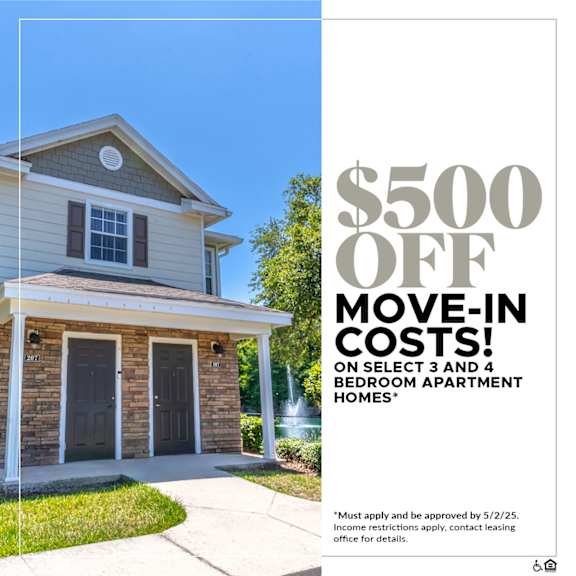 A house with a $500 off move-in costs offer.