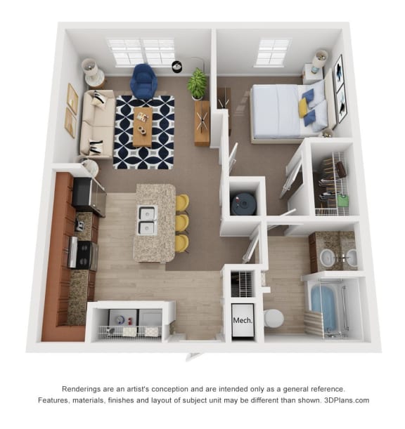 Floor Plan  Heritage Commons - One Bedroom