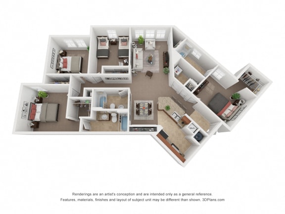 Floor Plan  Four Bedroom Three Bath Floor Plan