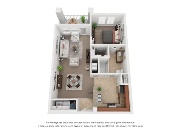 Floor Plan  One Bedroom One Bath Floor Plan