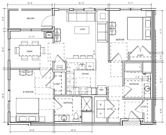 Two Bedroom E Floorplan