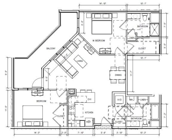 Two Bedroom G Floorplan