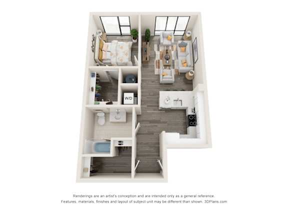 1F Floorplan at The Aeronaut, Weymouth, 02190