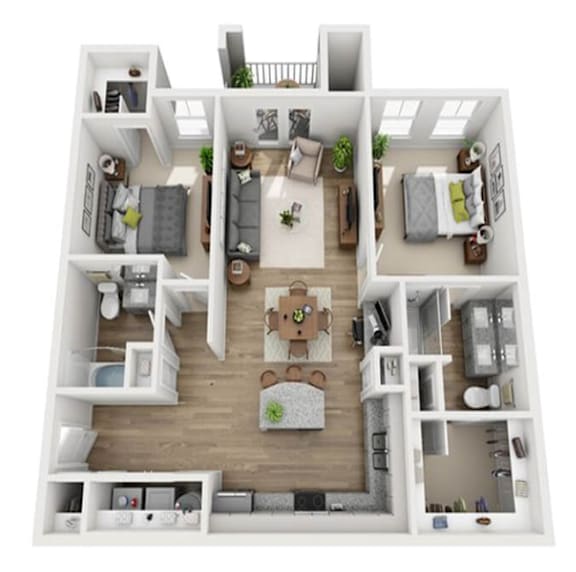 B1 Floorplan at Park Circle Village Apartments, North Charleston