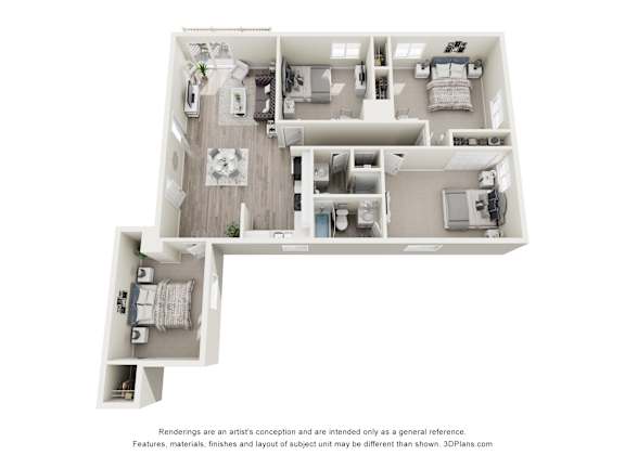 4 bed 2 bath A at Hidden Brook Apartment Homes Apartments, New Bedford, MA, 02740