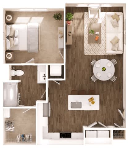A2 B Floorplan at Giddy Hall Apartments, Charlotte, NC