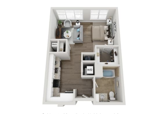 Floor Plan  Studio B Floorplan at Viva Lakeshore, Bridgewater, MA