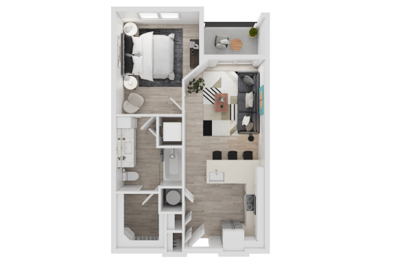 3D Floorplan of Unit A1
