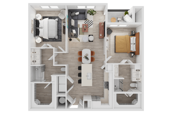 3D Floorplan of Unit B1