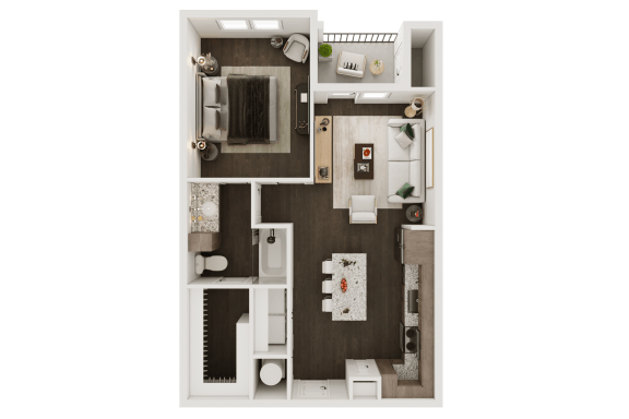 a1 floor plan  1 bedroom with 2 baths  129