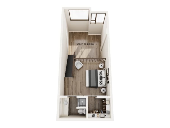 a floor plan of a bedroom with a wood floor