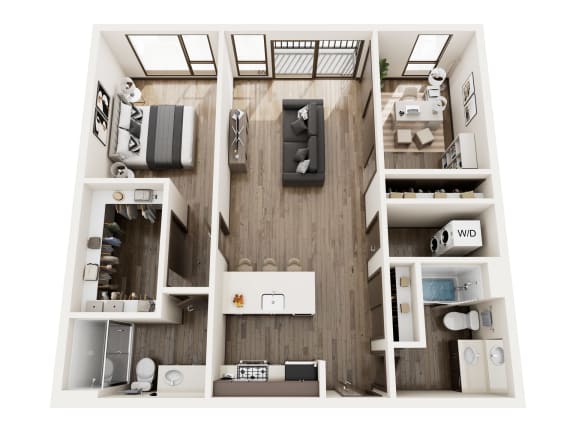 a 3 bedroom floor plan with a bathroom and a bedroom