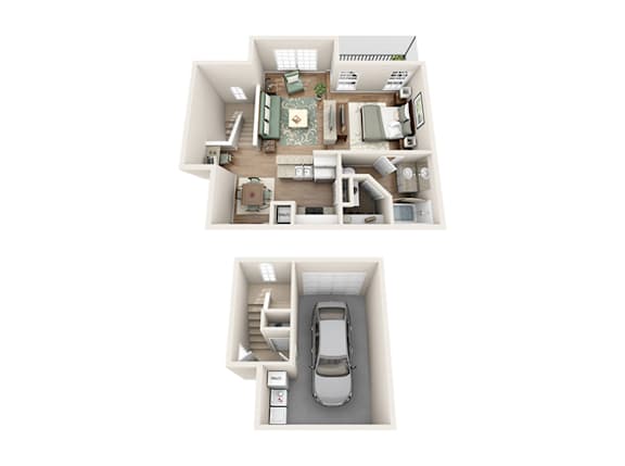 Floor plan A0, The Pine Island, a Studio 696 SF apartment in St. Petersburg, FL