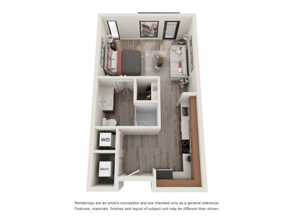 3D floorplan of unit 0B