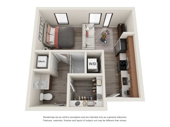 3D floorplan of unit 0D