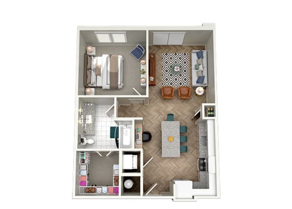 1 bed 1 bath floor plan C at The Lights at Northwinds, Alpharetta