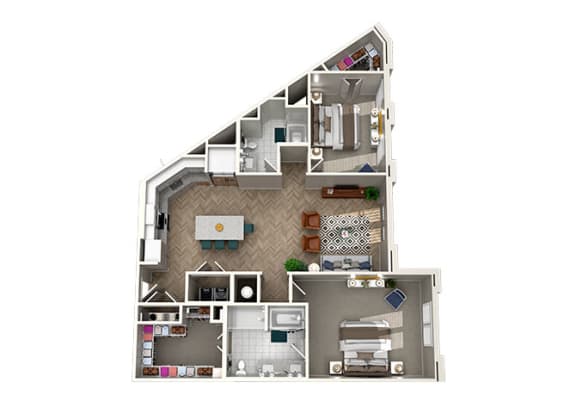 2bed 2 bath floor plan C at The Lights at Northwinds, Georgia, 30009
