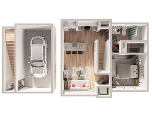 A modern bathroom with a walk-in shower and a separate toilet area.