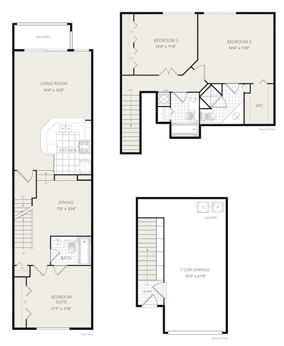 A floor plan of a house with labeled rooms and dimensions.