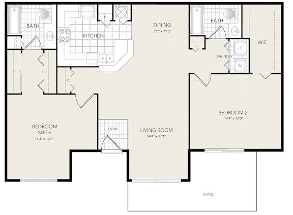 A black and white image of a floor plan for a home.